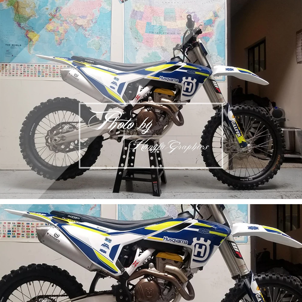 KUNGFU графика MX наклейки на заказ комплект обертывания для Husqvarna TE FE TC FC TX FX 125 250 300 350 450 501