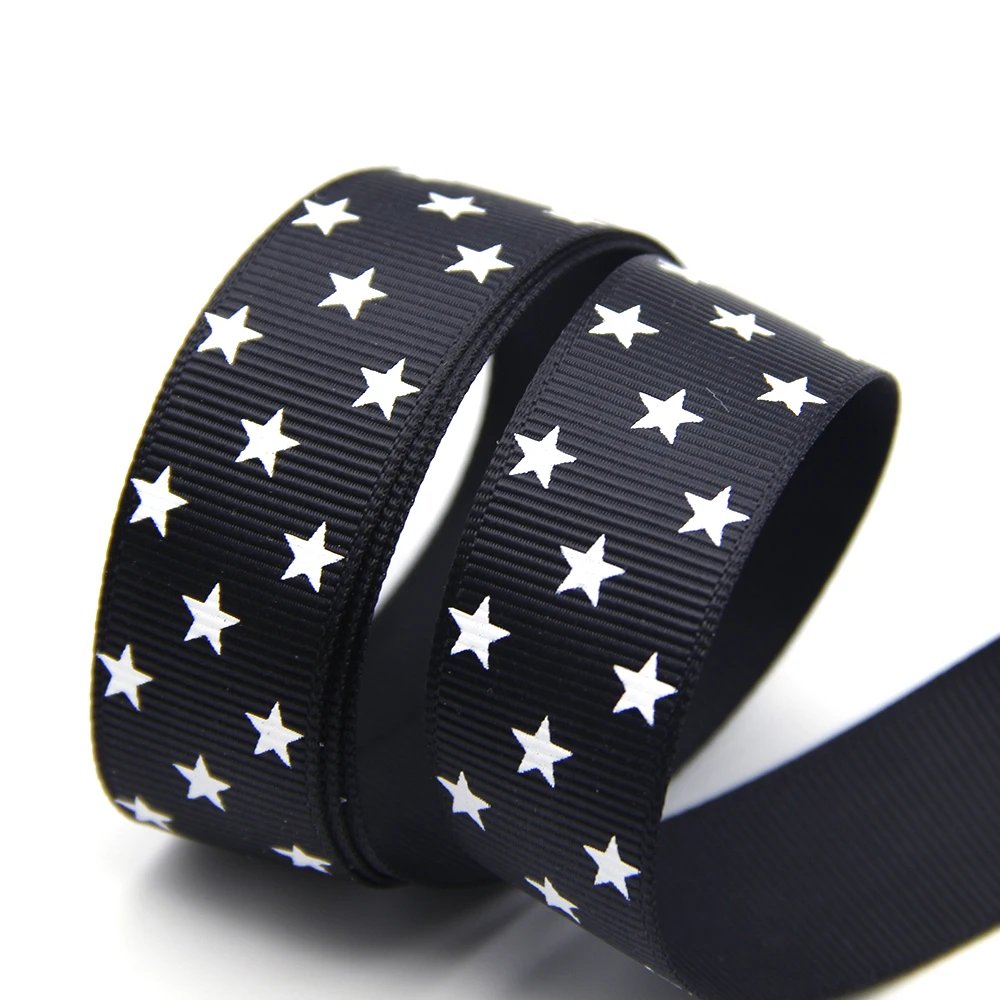 David accessories, 50 ярдов, 7/8 дюйма(22 мм), лента с принтом в виде звезд, Полиэстеровая корсажная лента, сделай сам, для дома, подарочная упаковка, 50Yc3097