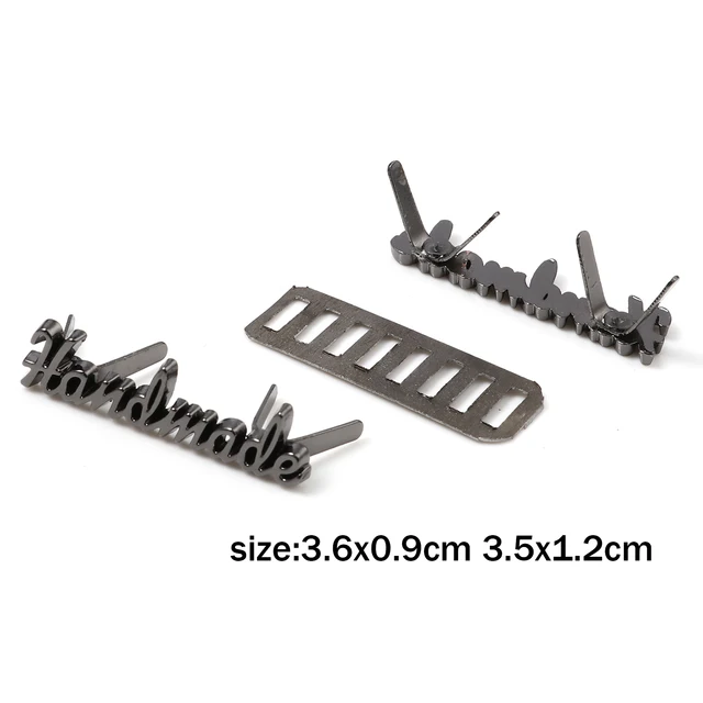 5 Sets Handmade Letter Metal Labels Tag DIY Craft Handmade Sewing Decoration Labels Tags For Jeans Shoes Bags Hand Made Labels 2