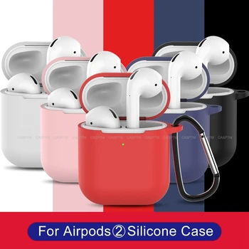 

New Arrival Candy Color Matte Earphone Case For Airpods 2 Soft TPU Silicone Solid color Cases For Airpods 2 Keychain Accessories
