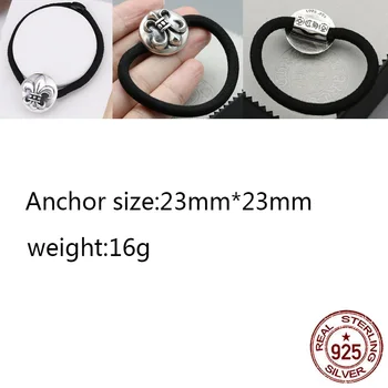 

E05-7 S925 sterling silver hair accessories headband retro personality simple punk hip-hop style jewelry anchor shape birthday