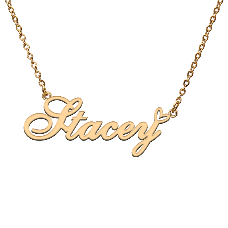 

God with Love Heart Personalized Character Necklace with Name Stacey for Best Friend Jewelry Gift