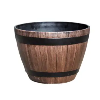 

Large Tree Basin Rattan Wooden Imitation Resin Extra Garden Outdoor Bonsai Floor Plants Flower Tree Barrel Pot