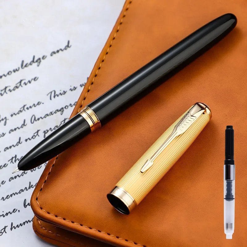 1Piece Jinhao Fountain Pen Retro Hooded Nib 0.38mm Metal/Wood Screw