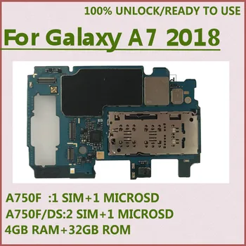 

Original Unlocked Main Motherboard Replacement For Samsung Galaxy A7 2018 A750F A750G 64GB 128GB Dual sim Motherboard