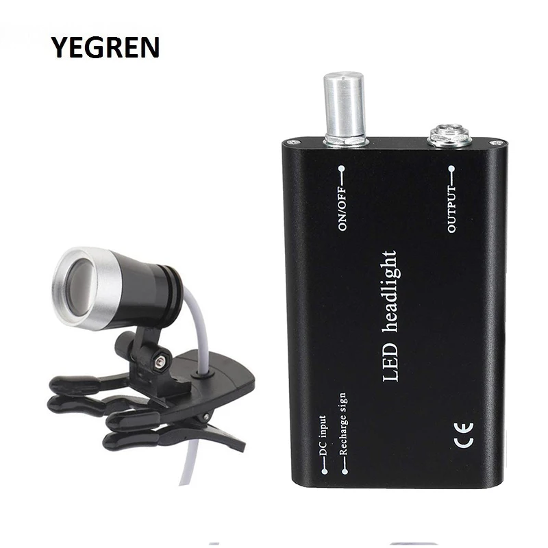 

Portable Clip Dental Loupe LED Headlight Rechargeable LED Spotlight with Lithium Battery Medical Headlamp for Dentist Surgery