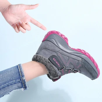 

TKN 2019 Winter Women Snow Boots Warm Plush Ankle Boots Platform Wedge Waterproof Boots Shoes Woman Rubber Boots Female 6139