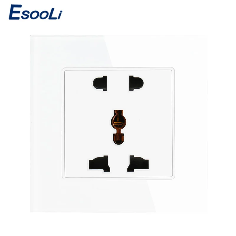 Esooli Универсальный 5 отверстий на выходе роскошный 13A настенный разъем питания