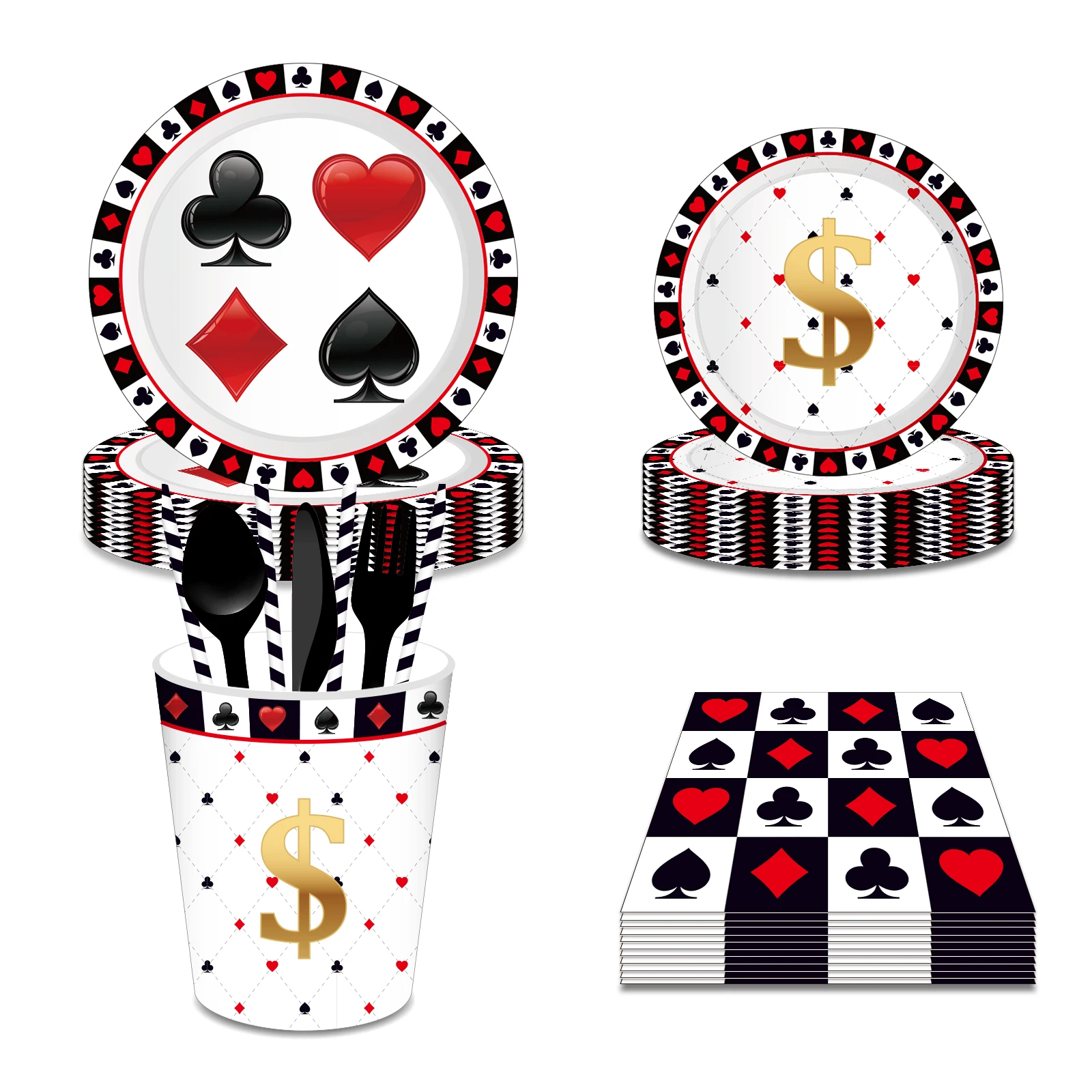 Pocker Game Playing Card Games Welcome To Las Vegas Party Theme Disposable  Tableware Sets for Happy Birthday Party Decorations|Disposable Party  Tableware| - AliExpress