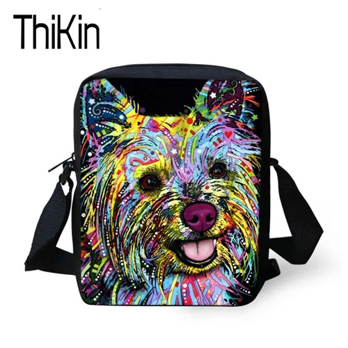 THIKIN 3D красочная сумка-мессенджер с принтом собаки кошки детская сумка через плечо детская мини-Дорожная сумка для книг для мальчиков и девочек - Цвет: C590E