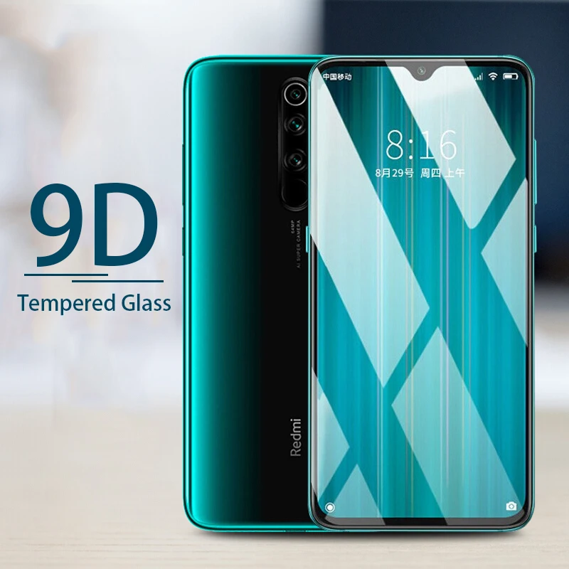 Защитное стекло закаленное 9D для Xiaomi Redmi note 8 pro | Мобильные телефоны и аксессуары
