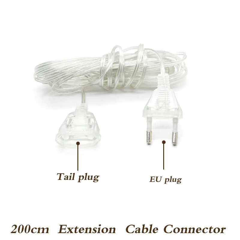 2 м Мощность Удлинительный кабель для подключения к сети удлинитель для Светодиодный свет шнура Рождественские огни стандарт ЕС/США стандарт