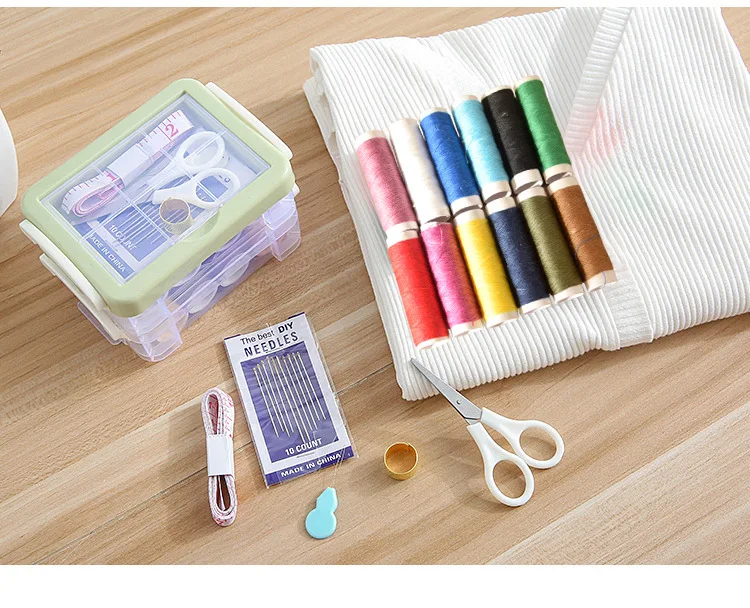 New Style Northern European-Style Three Layer Sewing Box Plastic Storage Sewing Kit Mend Tool Sewing Kit Wholesale