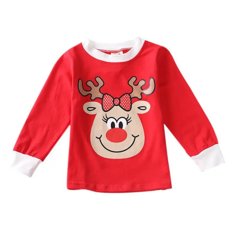 Girl Sleepwear Suit Outfit Autumn Christmas Clothes Baby Boys Christmas Pajamas Children Cotton Clothes
