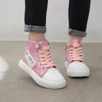 

High help Casual Children's Shoes PU Breathable Running Sneajer Non-slip Lightweight Sports Kids Casual Shoes for Girls boy