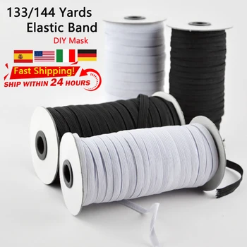 

Elastic Band 135/144 Yards 1/8" Width Braided Elastic Cord White Black Elastic Rope Elastic Stretch Band Braiding ElasticCording