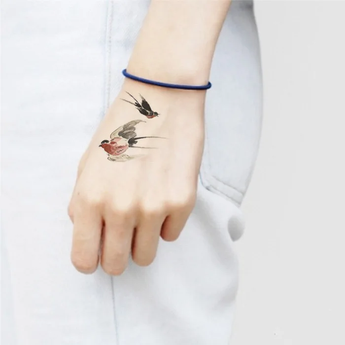 Водонепроницаемые временные фальшивые татуировки наклейки Ласточка голубь Птицы дизайн боди-арт инструменты для макияжа