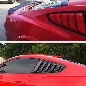 

For 15-17 Ford Mustang OE Style Paint PP Ingot Silver Side Window Louvers 2PCS Fitment Black Polypropylene Double Sided Tape