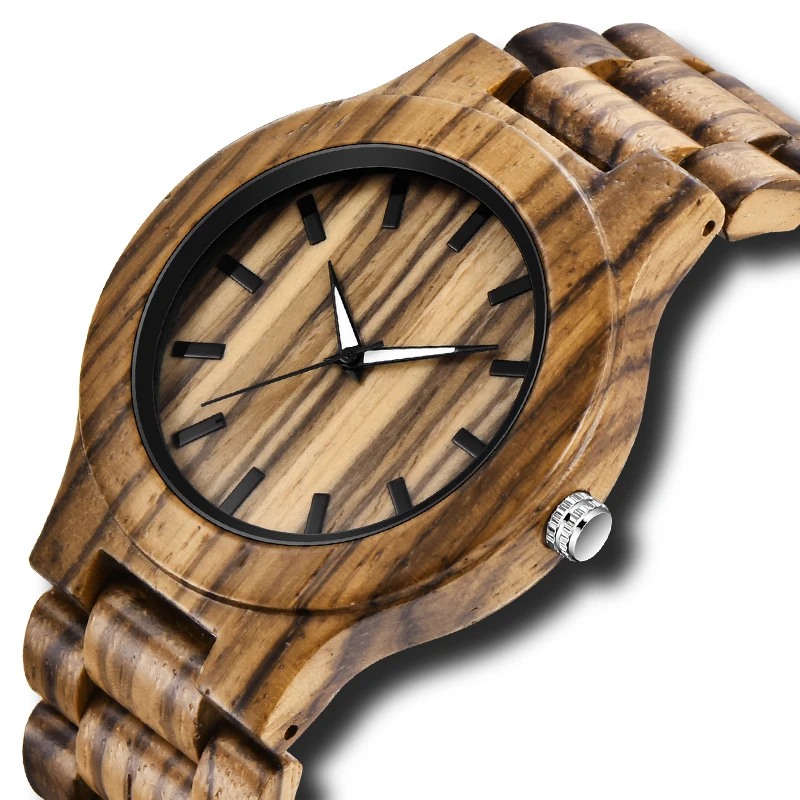 

Quartz UWOOD Wooden Wristwatches Mens Wood Bangle Sandal Casual Simple Business Mens Watches Husband Bracelet Gift Watch for men