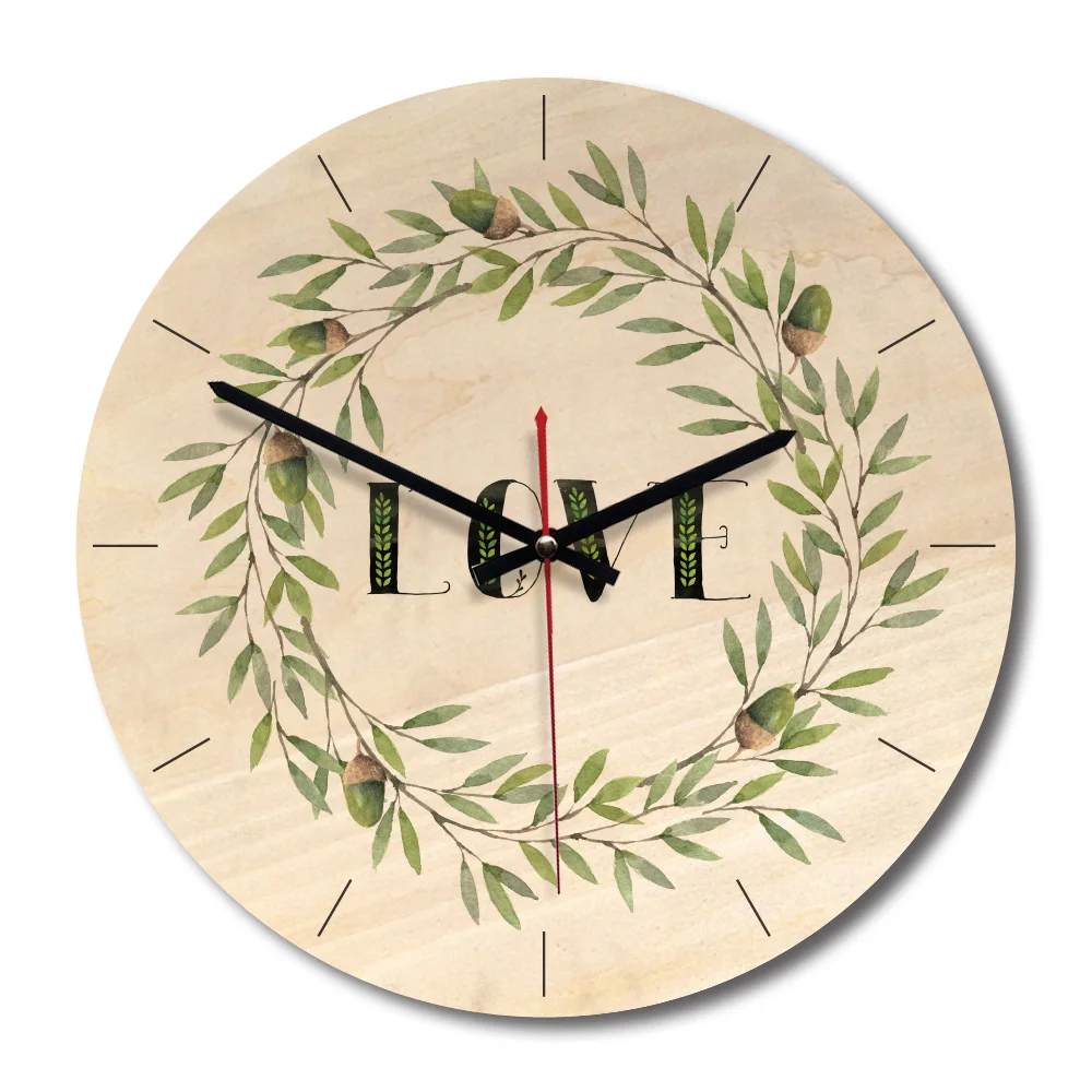 

M.Sparkling Wall Clock Wooden Beautiful Frameless Garland Simple Art Modern Design Watch Wall Kitchen Clocks Unique