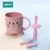 Umbrella-pink(no cup 2 сменные насадки для детских зубных щеток Infantil, уход за полостью рта, детские товары, мягкая силиконовая учебная щетка с базовым подарком для новорожденных - Цвет: Umbrella-pink(no cup