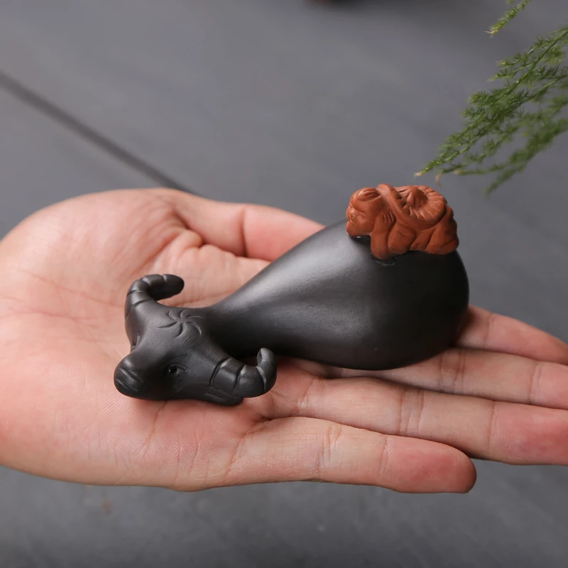 Статуэтка из фиолетовой глины Yixing Zisha Buffalo статуэтка бутика чайные питомцы