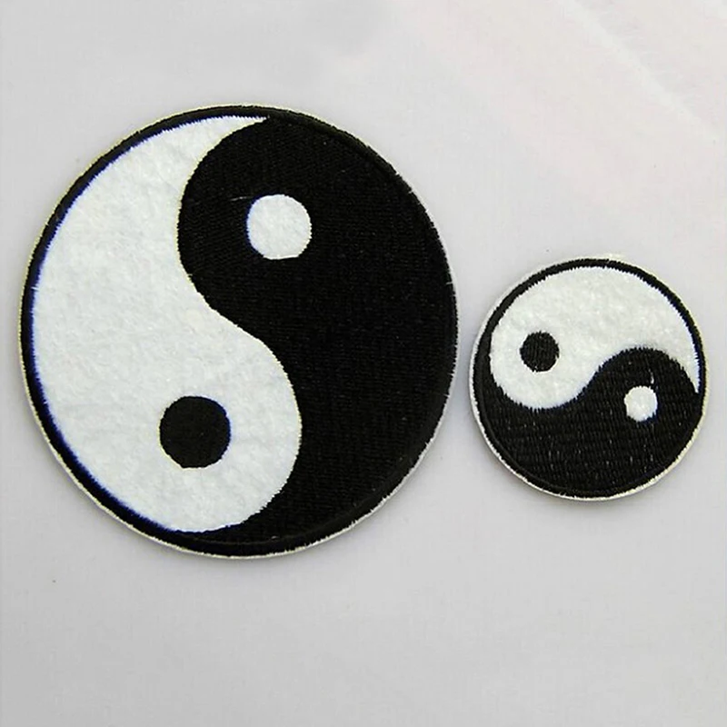 1pc Tai Chinese Taoism Symbol Applique Ying Yang Patch Classic Feng Shui Yin Yang Iron on Embroidered Patch Clothes Applique
