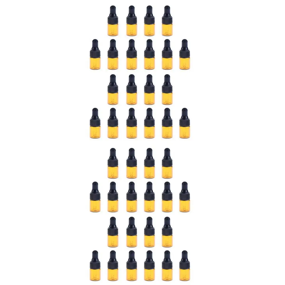 40 Pcs Mini Reagent Dropper bottles Amber Glass Liquid Pipette Bottle,Leakproof, 1ml/3ml
