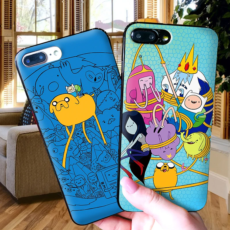 Adventure Time чехол для iPhone 6 6S plus роскошный черный 5 5S SE 7 8 Plus X XS MAX XR | Мобильные телефоны