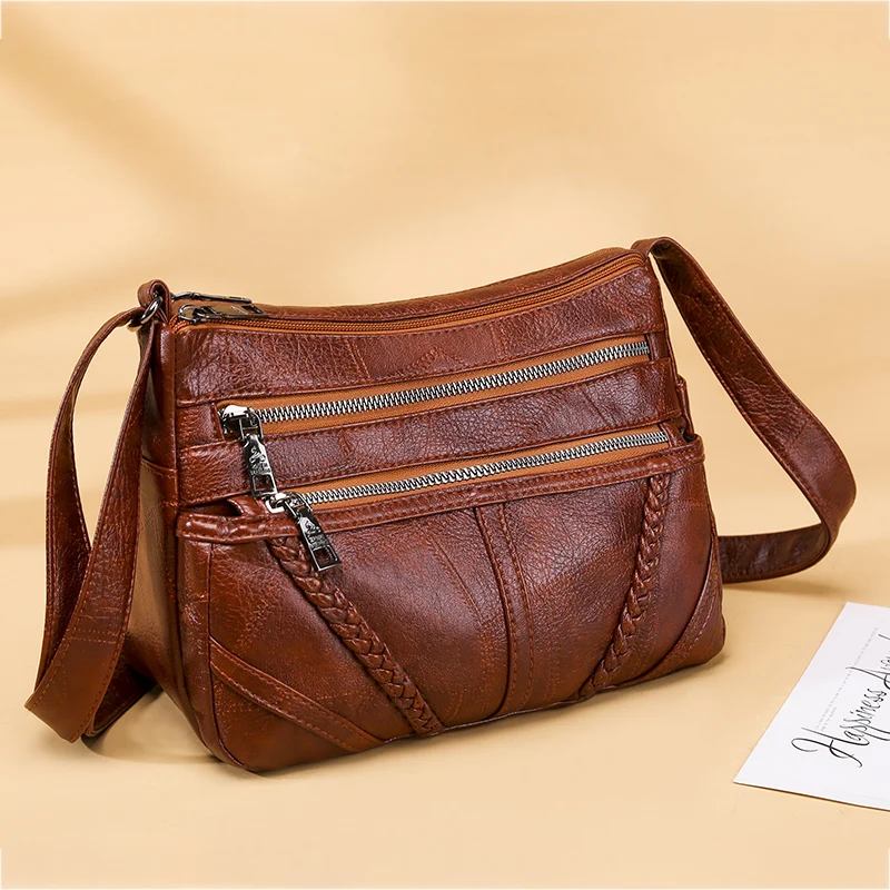 Women soft Leather Handbag Female Crossbody Bags Lady Shoulder Messenger bag US 