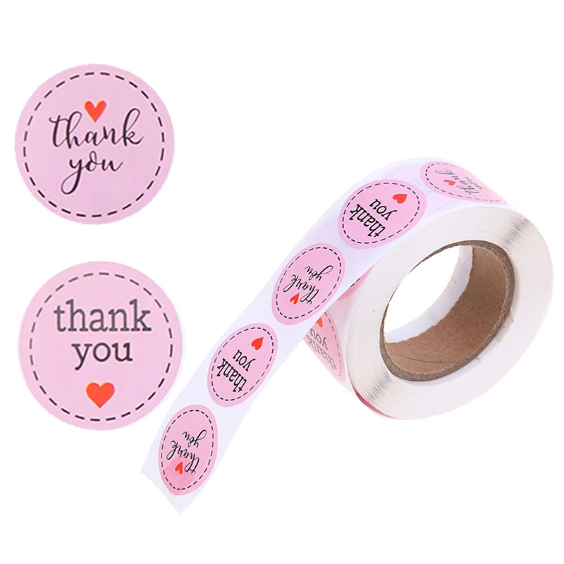 Wreath Thank You Stickers Gold Foil Seal Labels 1 Inch Pink Wedding Party Favors Envelope Supplies Stationery Stickers