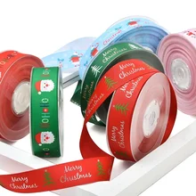 Рождественская серия 25 мм 5 ярдов подарочная упаковочная лента Рождественская лента коробка для галстука упаковочный пояс для выпечки полиэфирная лента для волос бант для шитья