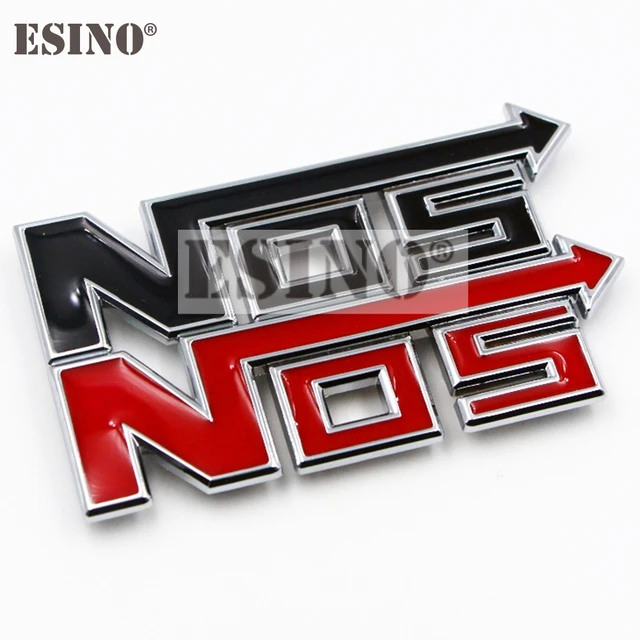 Car Styling Universal 3D Metal Chrome Zinc Alloy Emblem NOS Nitrogen Car Body Badge Sticker Decal Auto Accessory