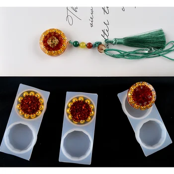 

HJ302 DIY Handmade Craft Epoxy Resin Orgonite Geometry Flower of Life Pendant Jewelry Organ Chakra Spiritual Necklace Keychain