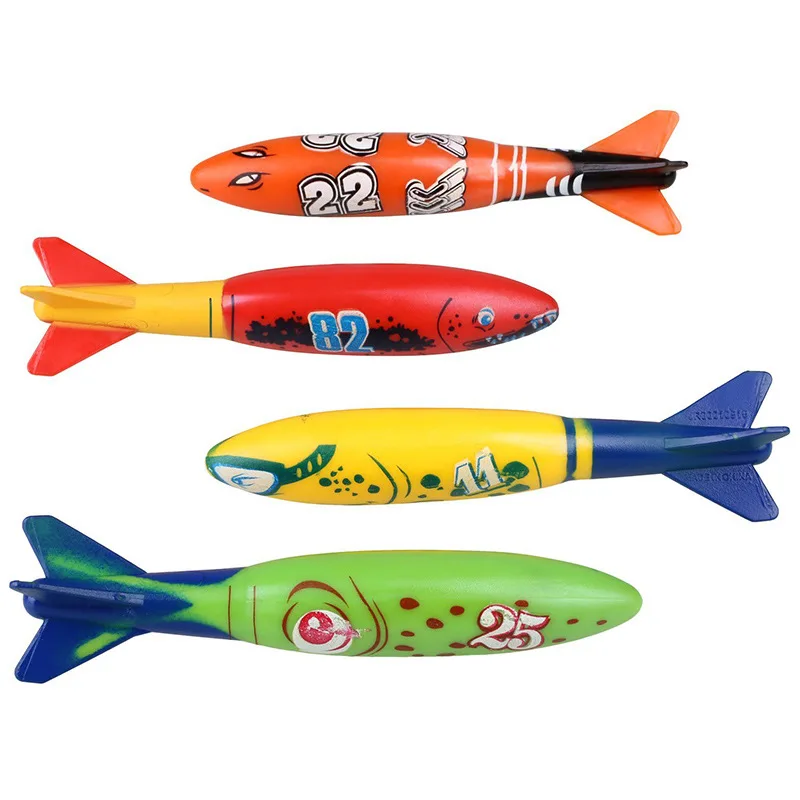 

Cross Border Hot Selling Rocket Throwing Diving Torpedo Toy Swimming Pool Underwater Play with Water Torpedo Toy Direct Selling