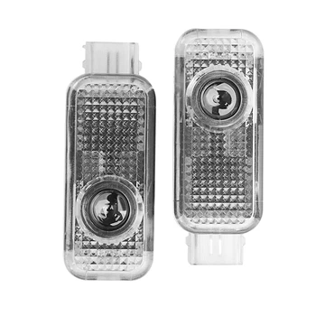 

2Pcs Led Door Welcome Round Sign Light Decorative Projection Lamp For A8 A6