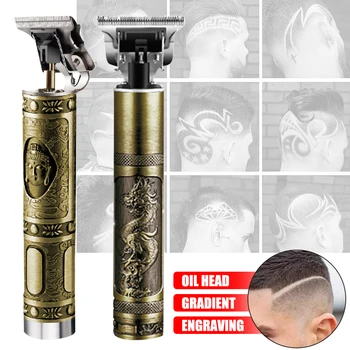 

Buddha close-cutting Digital Hair Trimmer Rechargeable Hair Clipper barbershop Cordless 0mm t-blade baldheaded outliner men