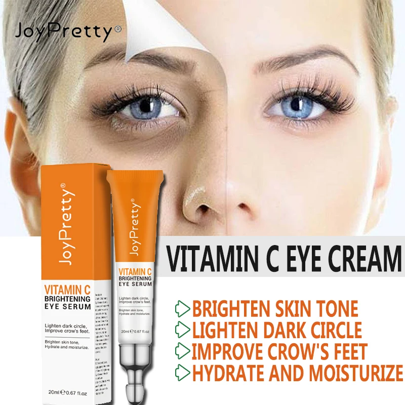 JoyPretty Vitamin C Eye cream Whitening Dark Circles Removal Fade Bags Anti Wrinkle Serum Brightening Moisturizing Care |