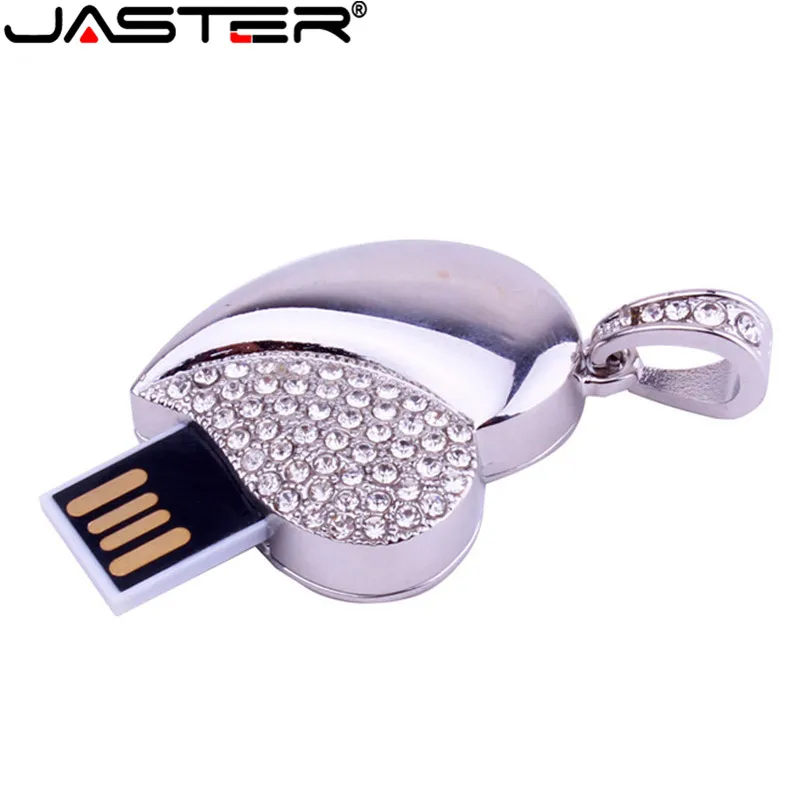 USB флеш накопитель JASTER в форме сердца 4/8/16/32/64 ГБ|u disk|crystal heart usbheart usb |