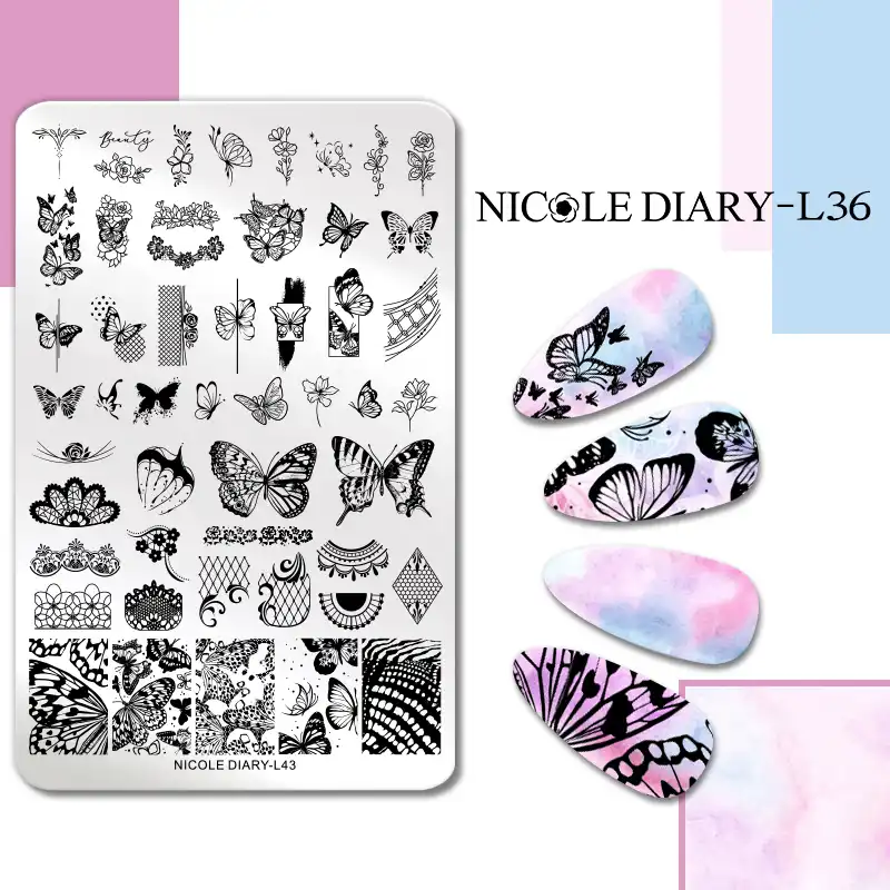 Nicole Diary Plaques D Estampage Pour Ongles Marbre Noix De Coco Fleur D Ete Modeles De Tampons Geometriques Pochoirs D Impression Pour Nail Art Outils Aliexpress