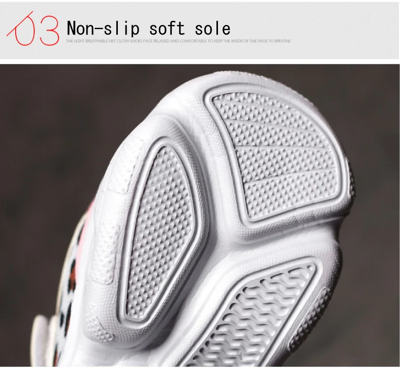 2019 Autumn Leopard Girls Sneaker Kids Shoes Fashion Breathable Pink Casual Sports Running Shoes For Girl Brand Children Shoes (6)