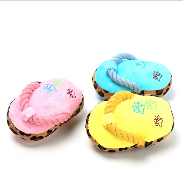 Juguete azul para mascotas, juguete para masticar para cachorros, zapatilla de felpa bonita, suministros de sonido, directo de fábrica