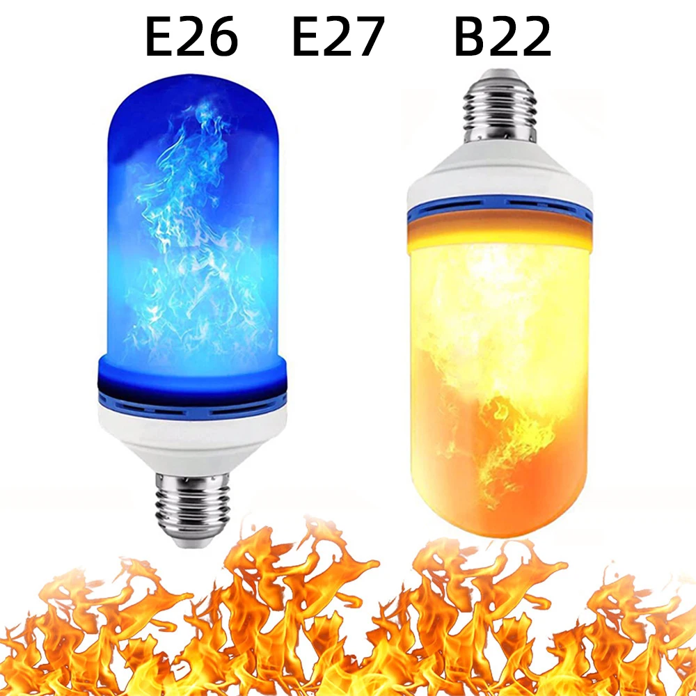 

flame light E27 E26 B22 blue and yellow 3 modes + gravity sensor flame effect fire bulb 5W flashing simulation decorative lights