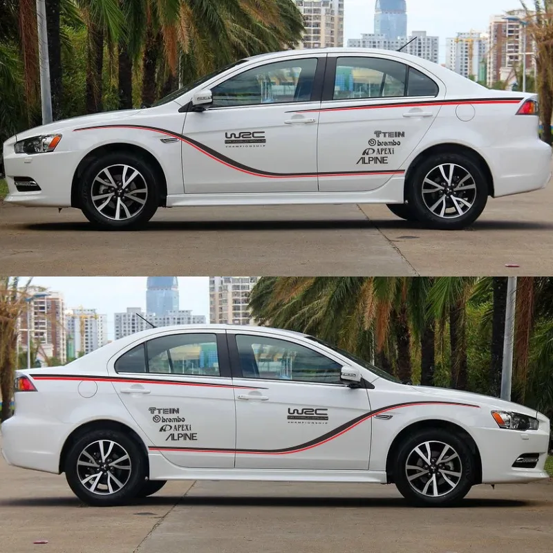 World Datong автомобильный стикер для Mitsubishi LancerEX Lancer EX автомобиль с обеих сторон тела спортивные наклейки для авто