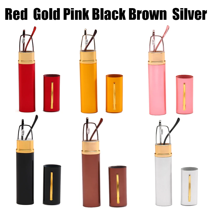 6 Color Mix SOOLALA 2 шт Портативные мини-очки для чтения с металлической ручкой для женщин и мужчин, ультралегкие очки для чтения при дальнозоркости с ручкой, чехол+ от 1,0 до 4,0 - Цвет оправы: 6 Color Mix