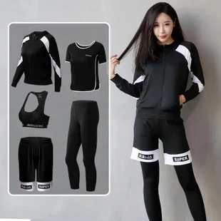 New Style Yoga Clothes Autumn And Winter Wicking Breathable Short Sleeve Fitness Suit Running Sports Casual Four-piece Set