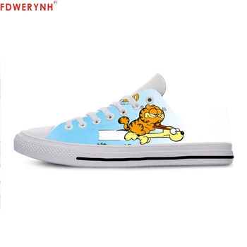 

Men's Casual Shoes New Cartoon Funny Cute Garfield Lace-Up Canvas Strap Ladies Casual Man Shoes Comfortable
