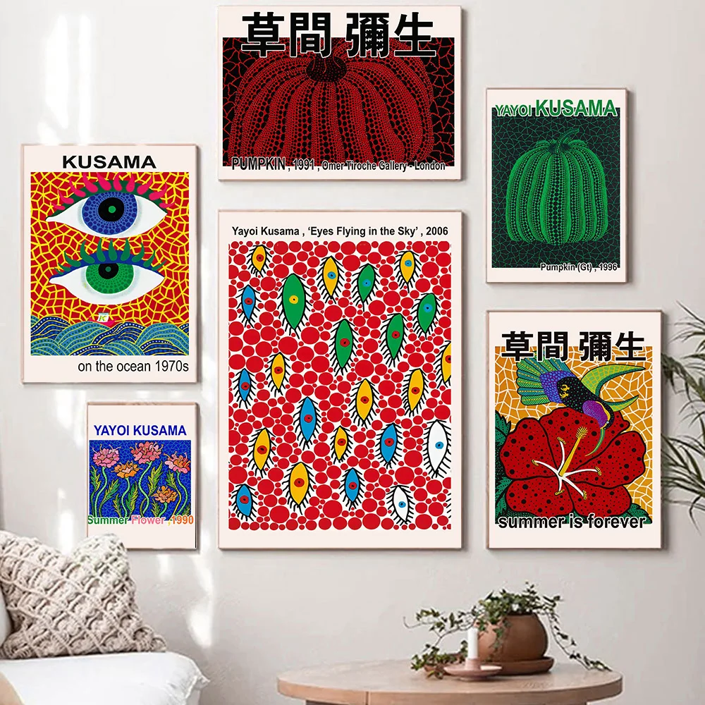 

Yayoi Kusama Pumpkin Abstract Nordic Posters And Prints Modern Wall Art Canvas Painting Gallery Decor Pictures For Living Room
