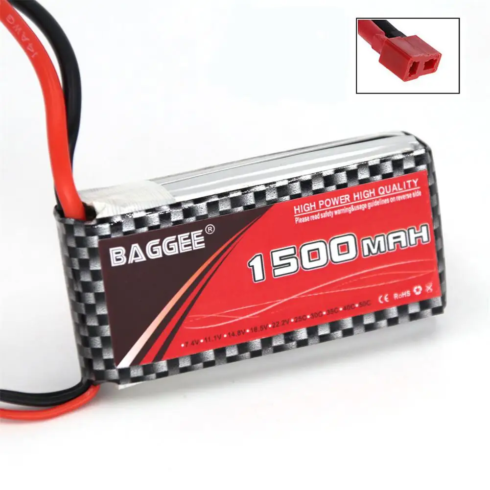 Kuulee 1 шт. BAGGEE Высокая скорость разрядки 25C 2S 7,4 V 1500MAH литиевая батарея совместима для RC автомобилей Лодка Дрон и пересечение струи