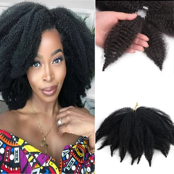 Amir Soft Afro kinky Curly Twist Braids Crochet Hair Synthetic Braiding Hair Extension For Black/ White Women 1